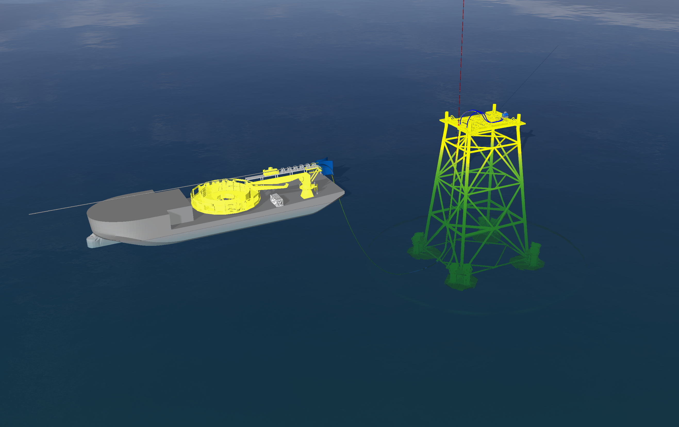 OSP pull-in OrcaFlex model