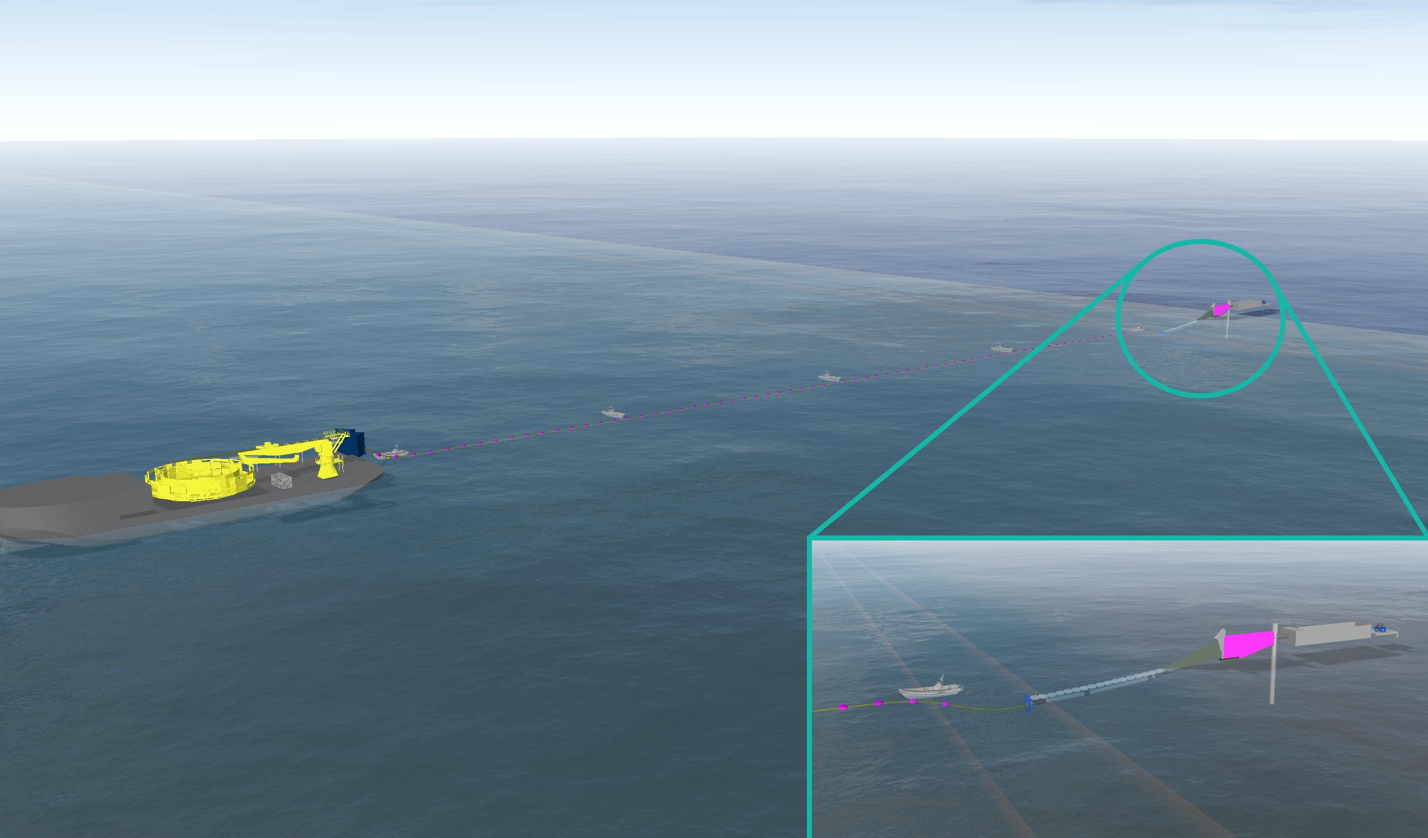 Shore pull-in OrcaFlex model